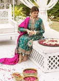 Farha Talib Aziz Wedding Festive Raw Silk Hand Made Collection Unstitched Avisa Emerald Kurta