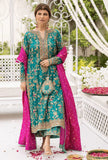 Farha Talib Aziz Wedding Festive Raw Silk Hand Made Collection Unstitched Avisa Emerald Kurta