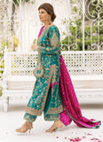 Farha Talib Aziz Wedding Festive Raw Silk Hand Made Collection Unstitched Avisa Emerald Kurta
